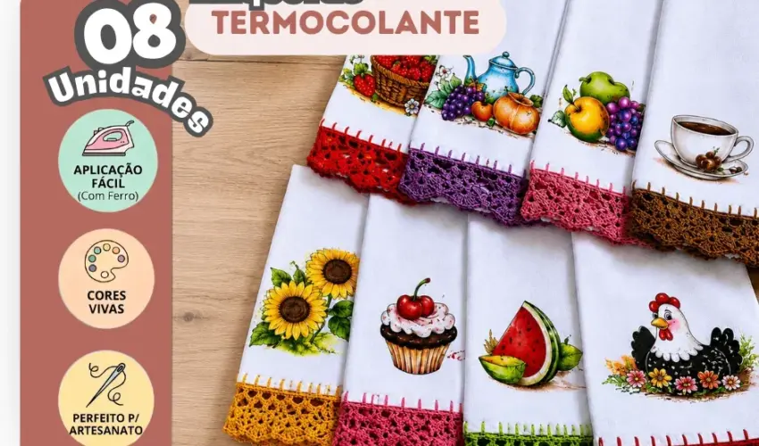 ETIQUETA TERMOCOLANTE PARA PANO DE PRATO