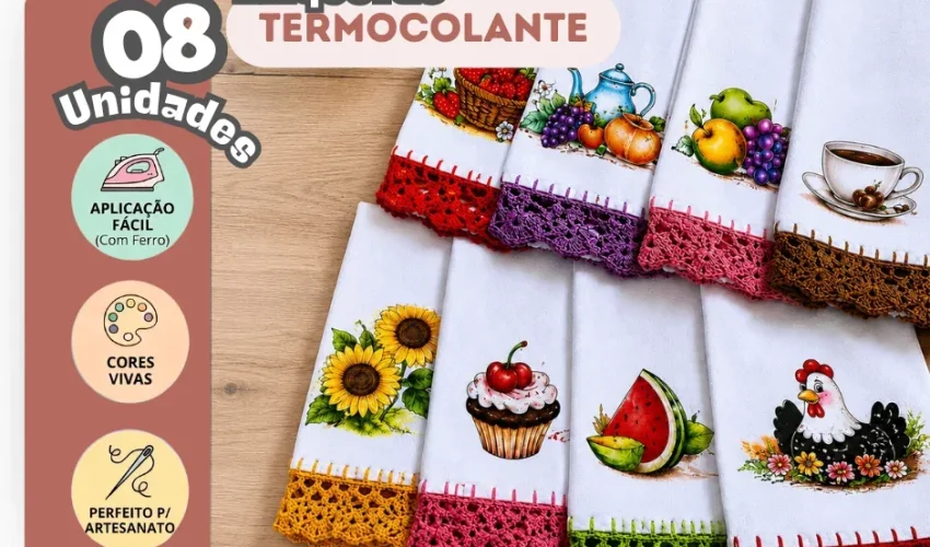 ETIQUETA TERMOCOLANTE PARA PANO DE PRATO